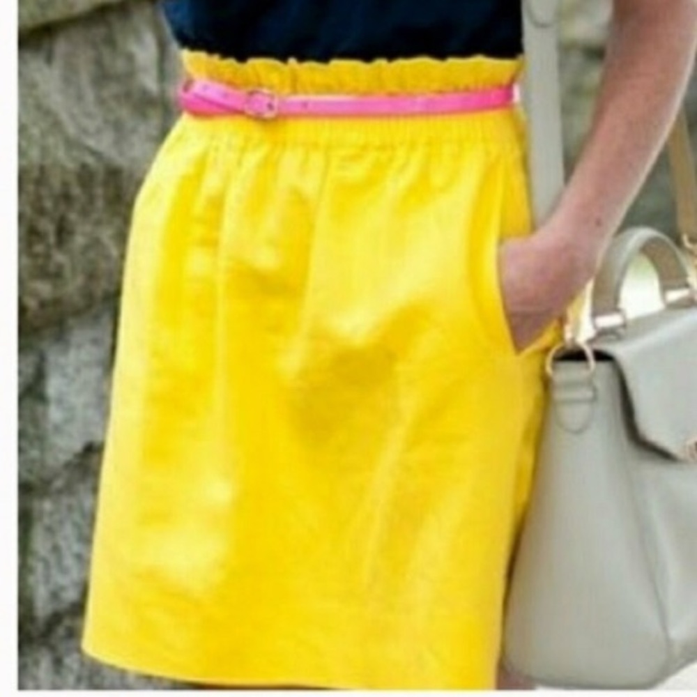 J Crew yellow mini skirt size 4